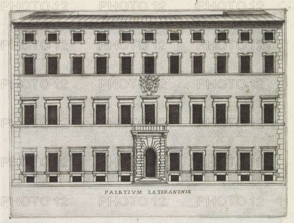 Façade of the Lateran Palace in Rome, Palatium Lateranense, Famous buildings in Rome and beyond,