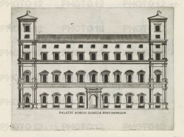 Palatiu nobilis familiae Boncompagnae, Façade of Palazzo Boncompagni in Rome, Famous buildings in
