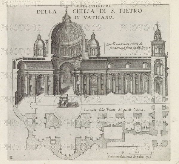 Interior view of the Church of St. Peter in the Vatican, St. Peter's Basilica in Vatican City,