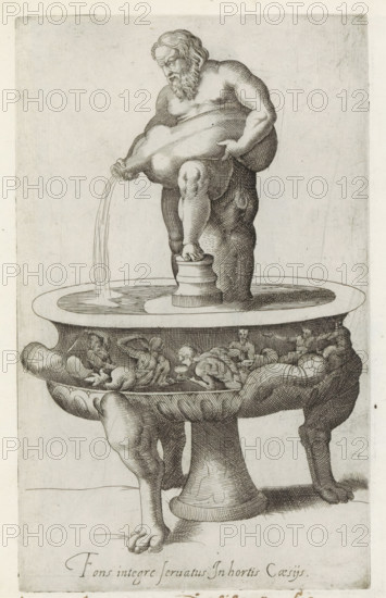 Fountain consisting of the Torloni Vase and a sculpture of Silenus with a wineskin, Sculptures from