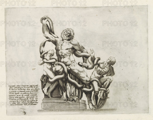 Sculpture of Laocoön and his sons, Sculptures from antiquity, print, album page, The Laocoön Group.