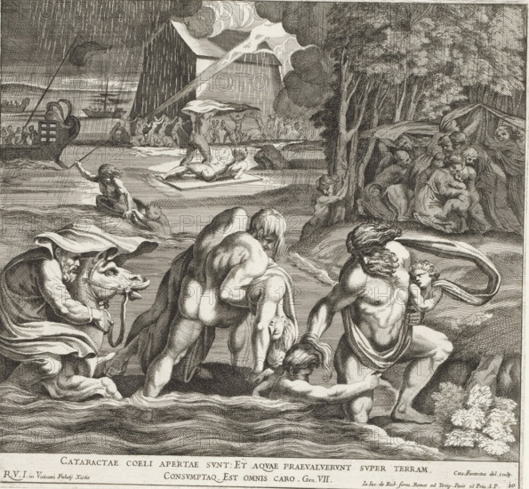 The Flood, Raphael Bible, Imagines Veteris ac Novi Testamenti, Paintings in the Loggia by Raphael,