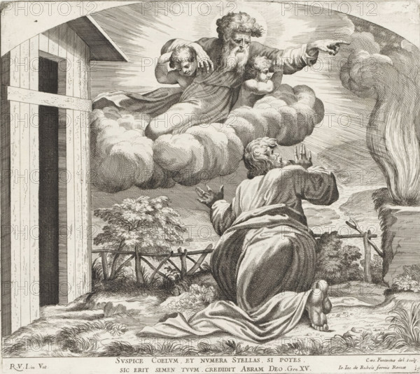 God tells Abraham his destiny, Imagines Veteris ac Novi Testamenti, Paintings in the Loggia by