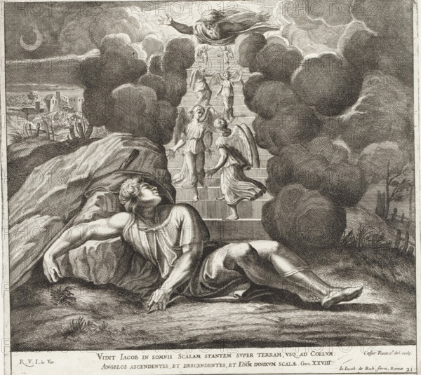 Jacob's Dream, Paintings in the Loggia by Raphael, Raphael Bible, Imagines Veteris ac Novi
