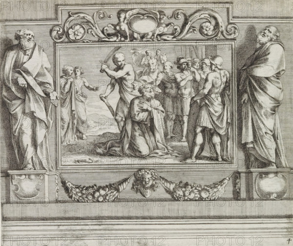 Peter freed from prison by an angel, Paintings by Giovanni Lanfranco intended for the Loggia del