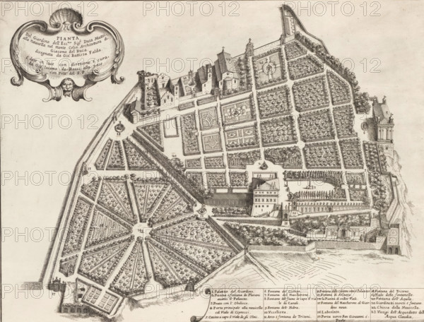 Plan of the garden of Duke Girolamo Mattei, Pianta del giardino dell' ecc.mo sig. duca Mattei alla
