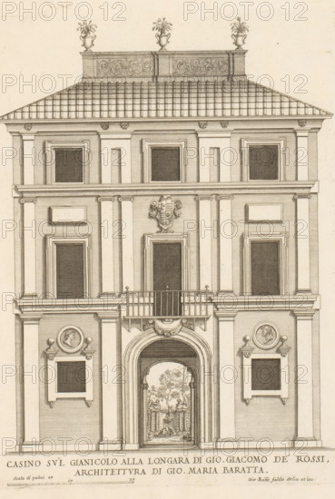 Casino su'l Gianicolo alla Longara di Gio. Giacomo de' Ross, Façade of the casino at Gianicolo alla