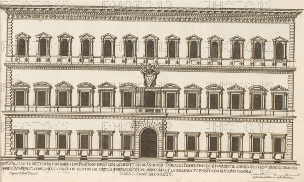 Façade of Palazzo Farnese, Palazzi di Roma, Roman palaces, Palazzi di Roma dei più celebri