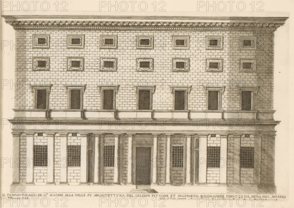 Façade of Palazzo Massimo alle Colonne, Il famoso palagio de SS.mi Massimi alla Valle fu