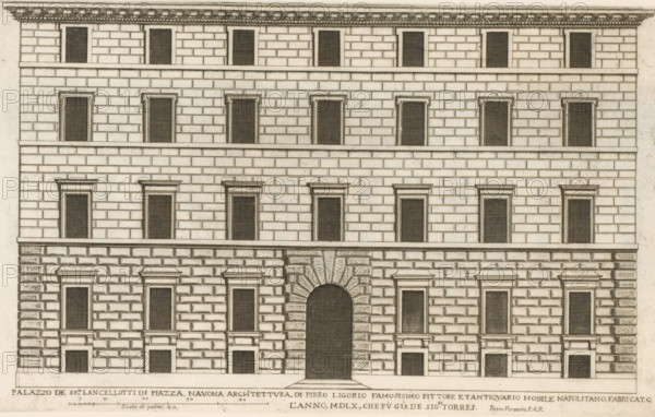 Palazzo de SS.ri Lancelotti in Piazza Navona archtettura di Pirro Ligori, Façade of Palazzo De