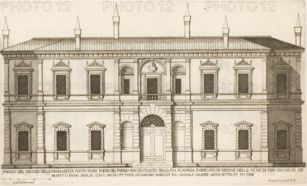 Façade of Villa Giulia, Disegno del palazzo vigna Giulia posto fuori Porta del Popolo non di stante