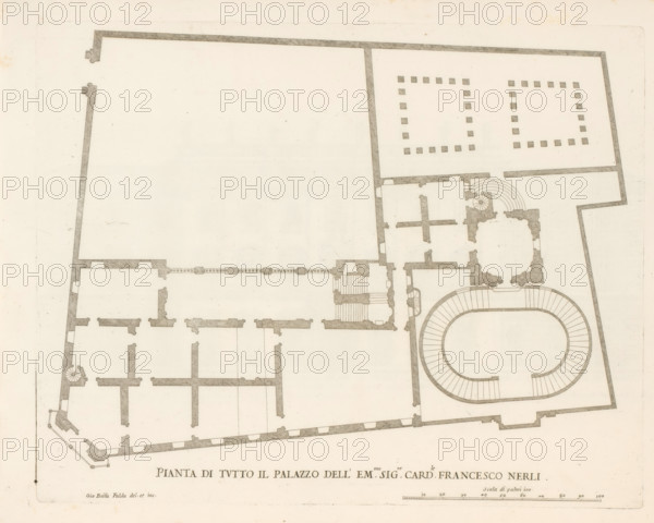 Pianta di tutto il palazzo dell' em.mo sig.re card.le Francesco Nerli, Plan of the palace of