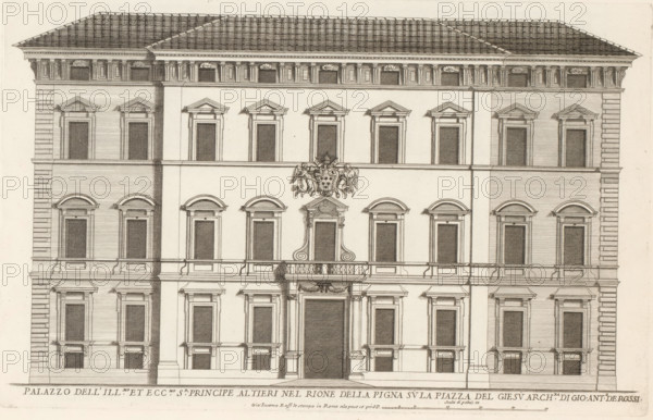 Palazzo dell' ill.mo et ecc.mo sr principle Altier, Façade of Palazzo Altieri, Roman palaces,