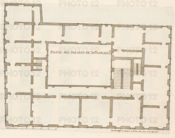 Pianta del Palazzo de sig.ri Lancellotti, Map of Palazzo Lancellotti, Roman palaces, Palazzi di