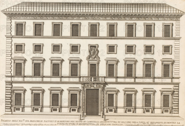 Façade of Palazzo Albertoni-Spinola, Palazzo dell' ill.mo sig. marchese Paluzzi d'Albertoni nel'