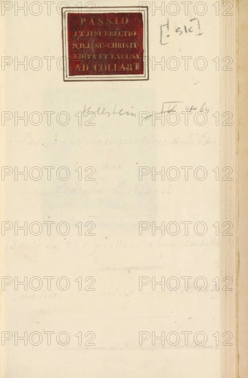 Printed title: Passio et Jesurrectio ND Jesu-Christi edita et excusa Ad. Collart, Passio et