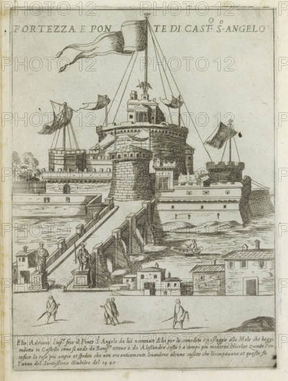 Castle of Angel and Bridge of Angels in Rome, Fortezza e Ponte di Cast.o So Angelo, Modern and