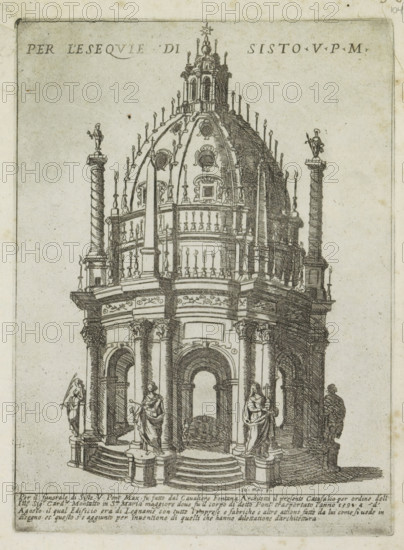 Sepulchral monument for Pope Sixtus V, Per l'esequie di Sisto V PM, Modern and ancient monuments