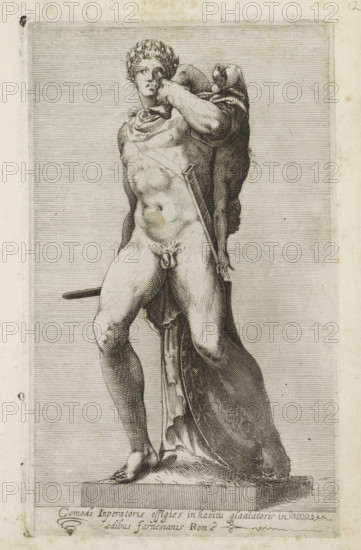 Comodo inperatoris effigies in habitu glariatoris, Sculpture of Emperor Commodus as a gladiator,