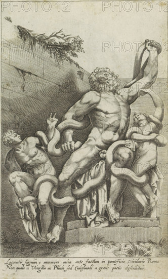 Laocoön group, Lacoontis signum e marmore mira arte factum, Ancient sculptures in Rome, Antiquarum