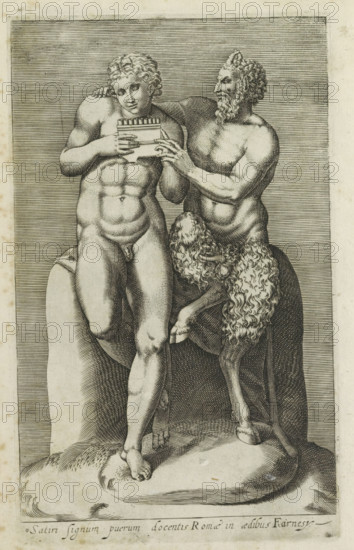 Satiri signum puerum docentis Romae in aedibus Farnesy, Sculpture group with Pan teaching Daphnis