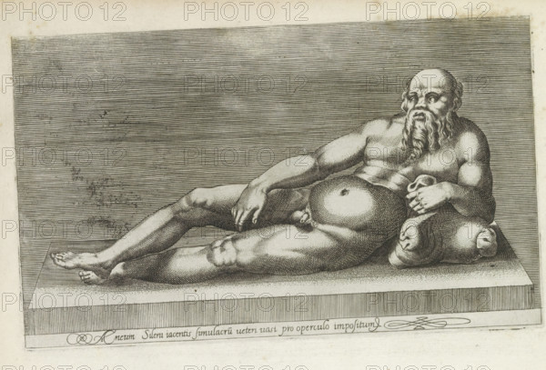 Sculpture of Silenus, Aeneam Sileni iacentis simulacrum veteri vasi pro operculo impositum, Ancient