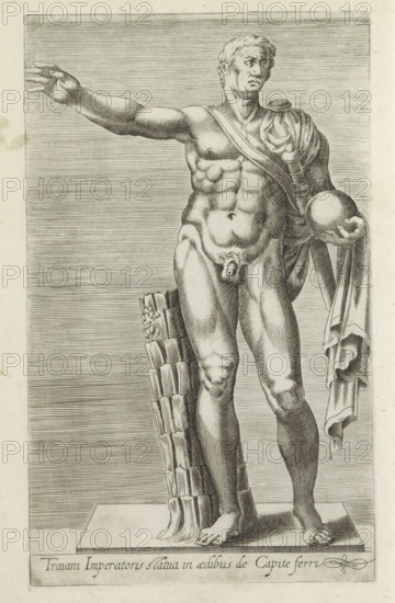 Traiani imperatoris statua in aedibus de capite ferri, Sculpture of Emperor Trajan, Ancient