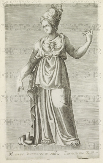 Sculpture of Minerva, Minerve marmorea in aedibus Farnesianis, Antiquarum statuarum urbis Romae