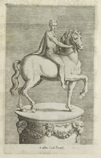 Sculpture of a naked boy on a horse, Antiquarum statuarum urbis Romae quae in publicis locis