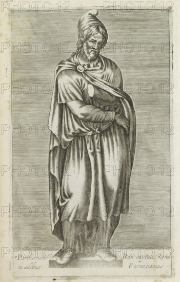 Sculpture of a barbarian prisoner, Parthorum rex captivis Romae in aedibus Farnesianis, Ancient