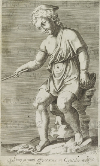 Pueri piscanti effigies Romae in Capitolio, Sculpture of a fishing boy, Ancient sculptures in Rome,
