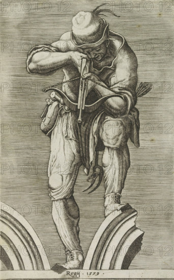 Hunter with a crossbow, Antiquarum statuarum urbis Romae quae in publicis locis visuntur icones,