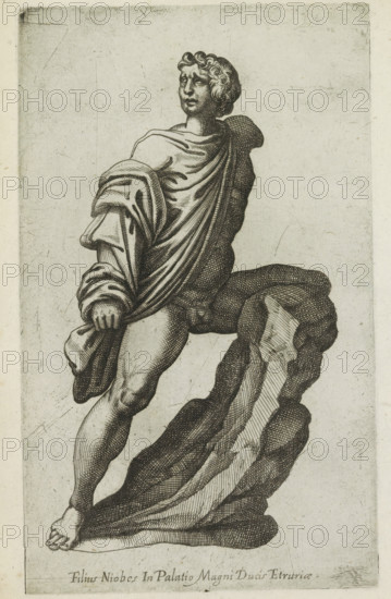 Sculpture of a son of Niobe, Filius Niobes in palatio magni ducis Etruriae, Antiquarum statuarum