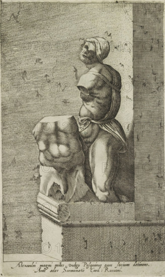 Sculpture of Pasquino, Alexandri magni miles, vulgo Pasquinus cum Focium detinens, Ancient