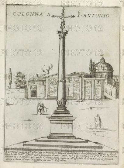 Column of Marcus Aurelius in Rome, Colonna a S. Antonio, Modern and ancient monuments and buildings