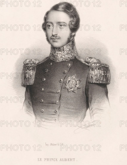 Portrait of Albert, Prince of Saxe-Coburg and Gotha, print, printmaker: Bernard Romain Julien,