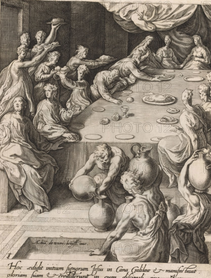 Wedding at Cana, Scenes from the life of Christ, print, album page, Series number, 8, 13, This