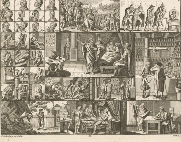 Sheet with diverse encyclopedic illustrations, Bilder-Akademie für die Jugend, Encyclopedic