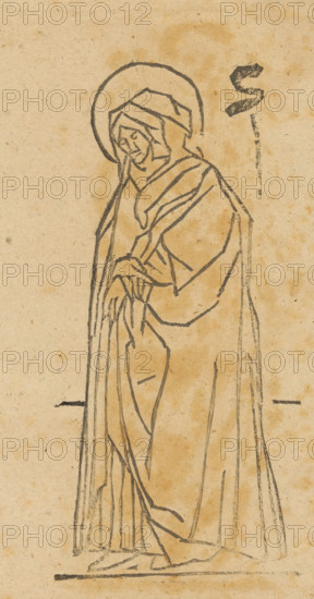 Unknown saint, Saints, print, album page, This print is part of an album., 1800 - 1899, printmaker,