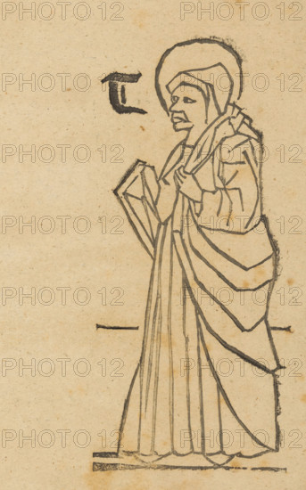 Unknown saint, Saints, print, album page, This print is part of an album., 1800 - 1899, printmaker,