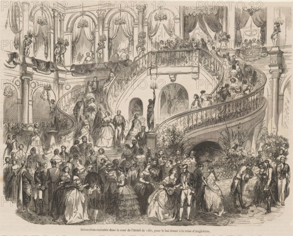 Decoration executed in the courtyard of the Town Hall for the ball given to the Queen of England,