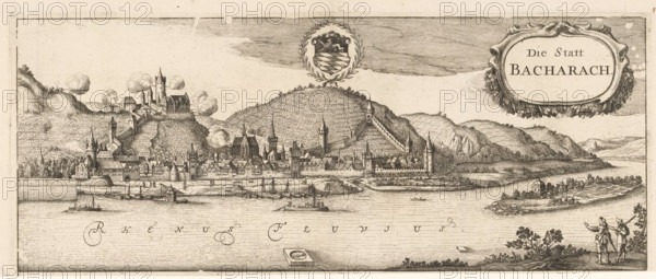 View of Bacharach, Die statt Bacharach, print, printmaker, Johannes Janssonius, Frederik de Wit,
