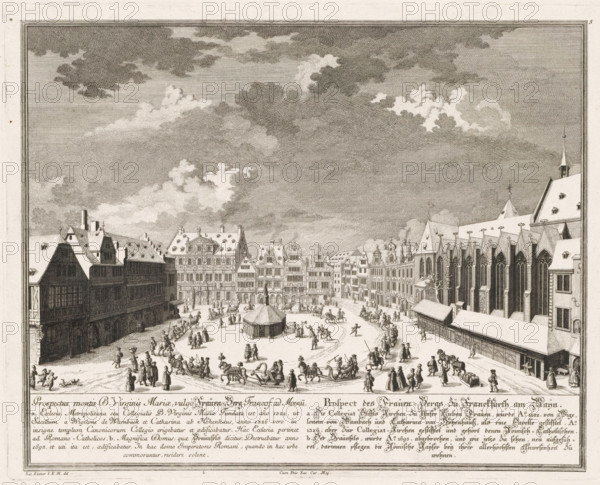 Prospectus montis B. Virginis Mariae, vulgo Fraüen-Berg, Prospect des Fraüen-Bergs zu Franckfurth,