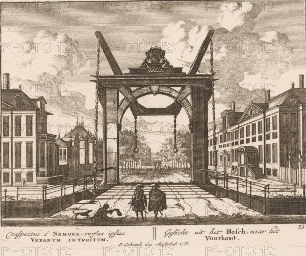 View from the Haagse Bos to the Voorhout, conspectus é Nemore, versus ipsius Urbanum introitum,