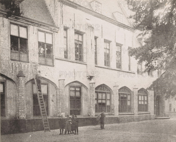 View of the former residence of the abbot in the inner courtyard of the Abbey in Middelburg, 1894,