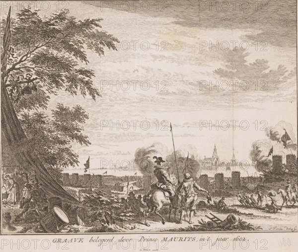 Siege of Grave by Prince Maurits, 1602, Graave besieged, by Prince Maurits, in the year 1602,