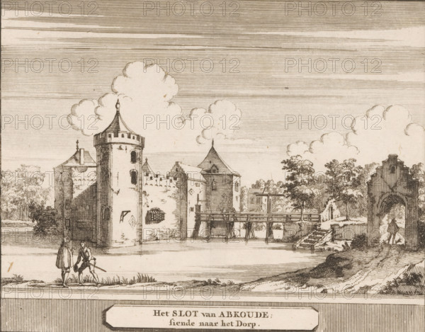 The castle of Abcoude, looking towards the village, View of Abcoude Castle, print, book