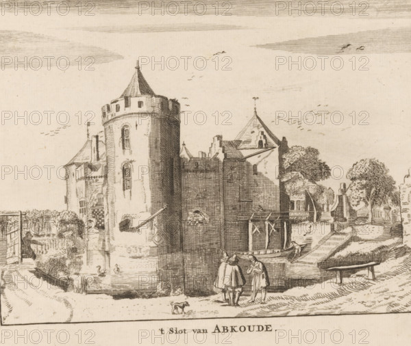 t Slot van Abkoude, View of Slot Abcoude, print, 1650 - 1800, printmaker, paper, etching, height