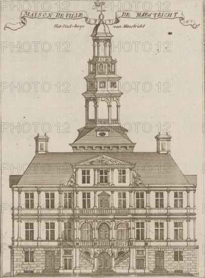 View of the Town Hall in Maastricht, Maeson de ville de Maestricht, The Town Hall of Maastricht,