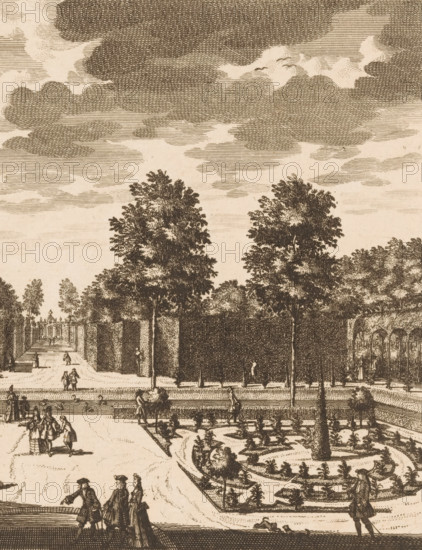 View from Wallestein House towards the garden, Wallestein, from the House to the rear cabinet to be